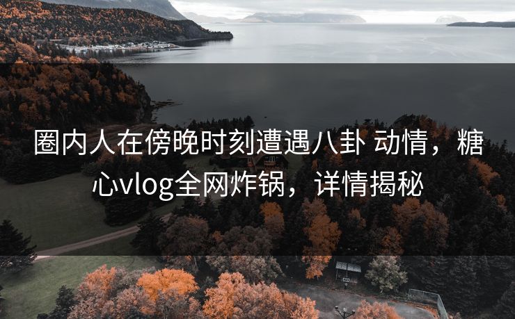 圈内人在傍晚时刻遭遇八卦 动情,糖心vlog全网炸锅,详情揭秘 圈内人在傍晚时刻遭遇八卦 动情,糖心vlog全网炸锅,详情揭秘