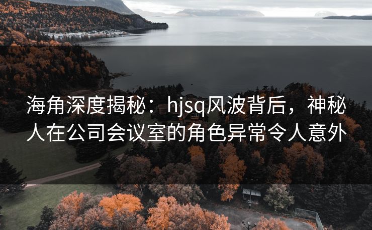 海角深度揭秘：hjsq风波背后，神秘人在公司会议室的角色异常令人意外